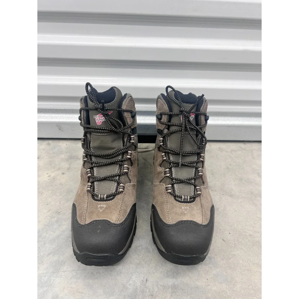 Red Wing Boots Men's US 9 Brown Grey Waterproof Ankle Leather Lace Up Outdoor